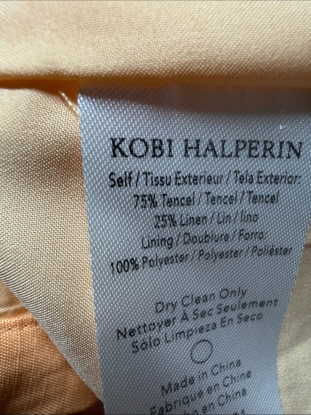 Kobi Halperin Meadow Dress Linen Blend Peasant Mini Long Sleeve Orange Size XL - Picture 9 of 11